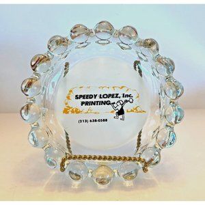 Vintage 7.5" Bubble Edge Ashtray Anchor Hocking Nova Boopie Advertisement Glass